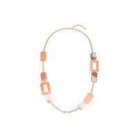 Orange Marbled Long Necklace