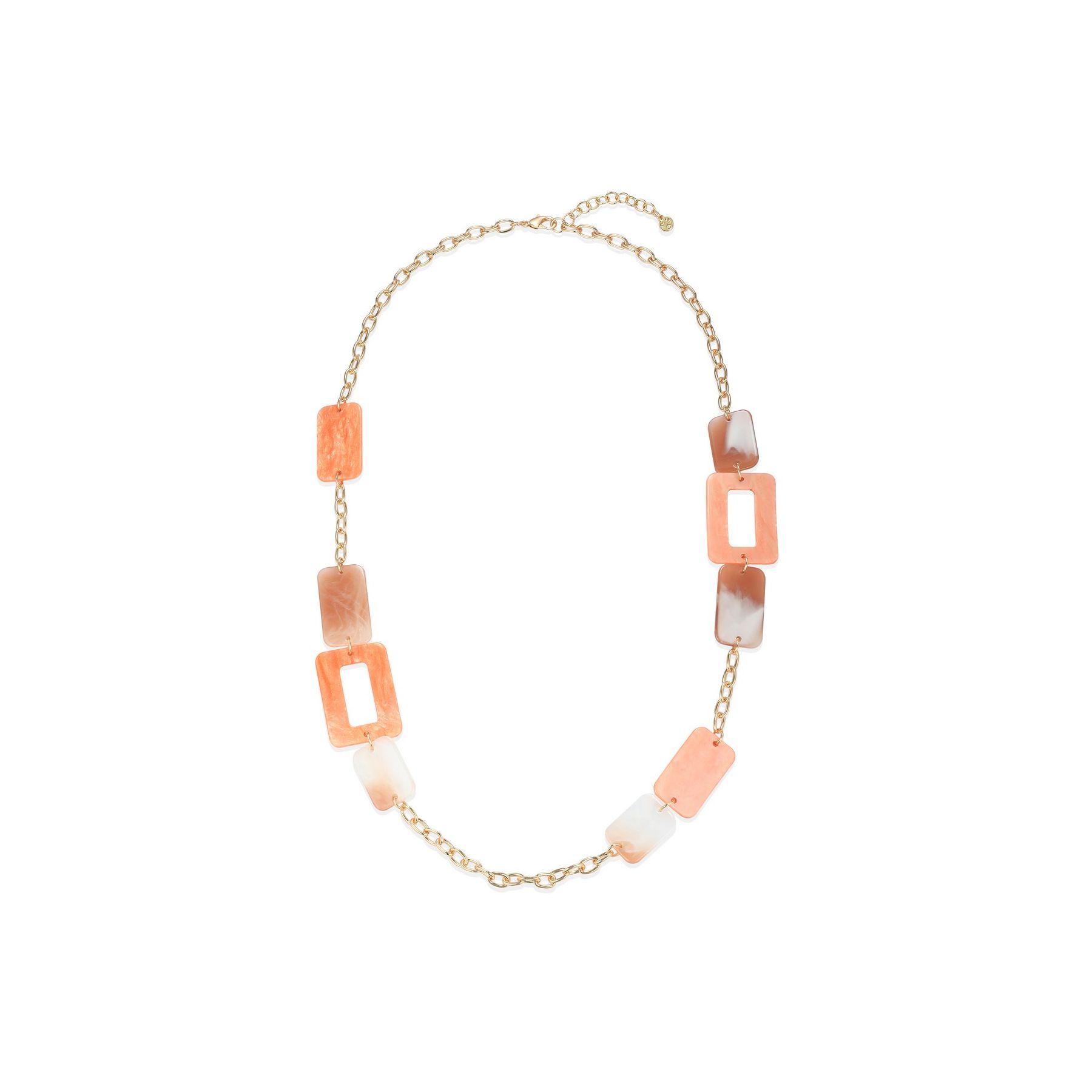 Orange Marbled Long Necklace