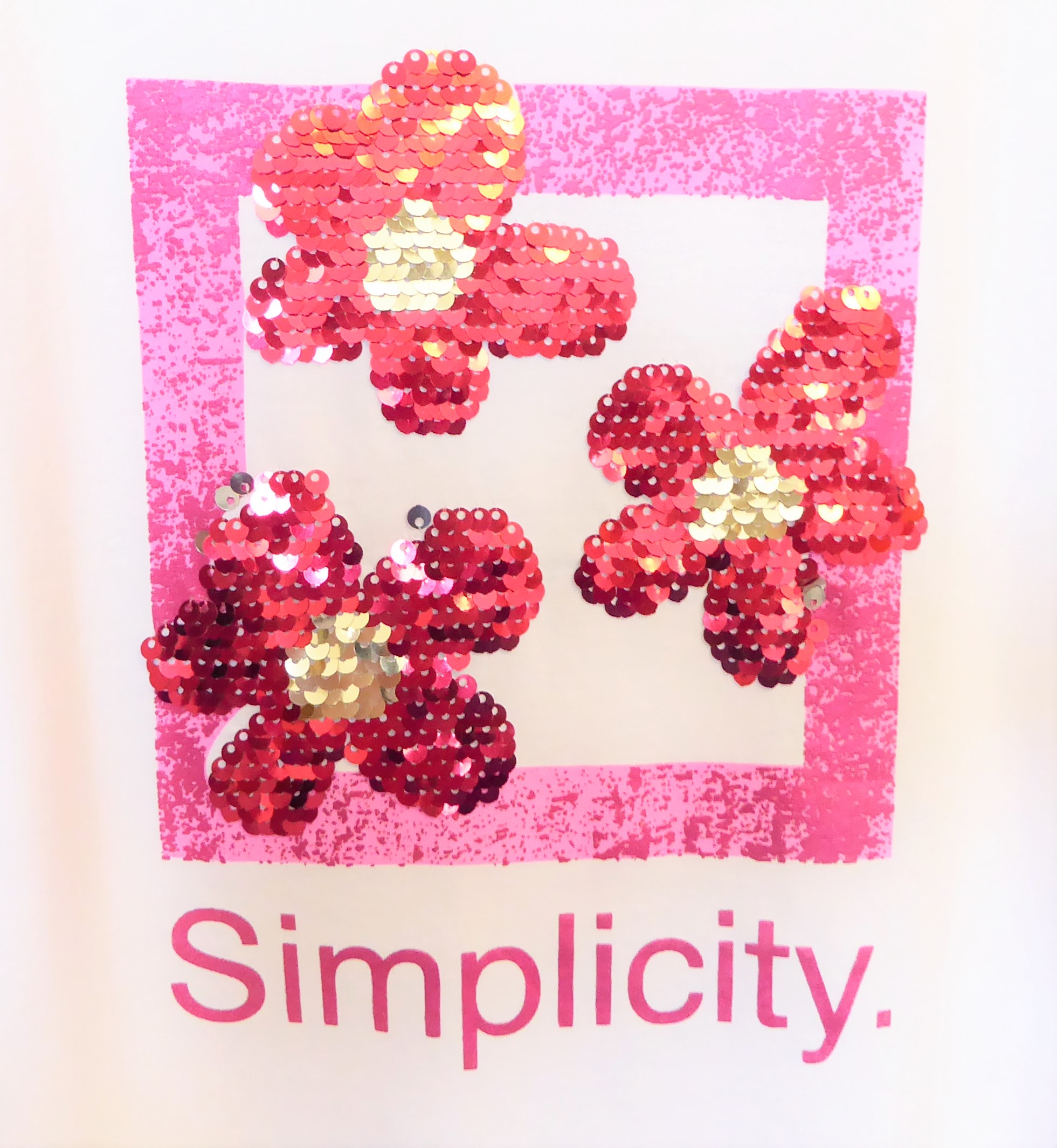 Pink Sequin Simplicity Tee Shirt - Image 3