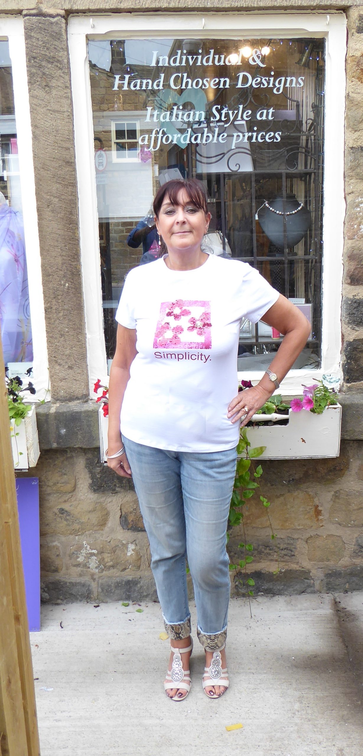 Pink Sequin Simplicity Tee Shirt