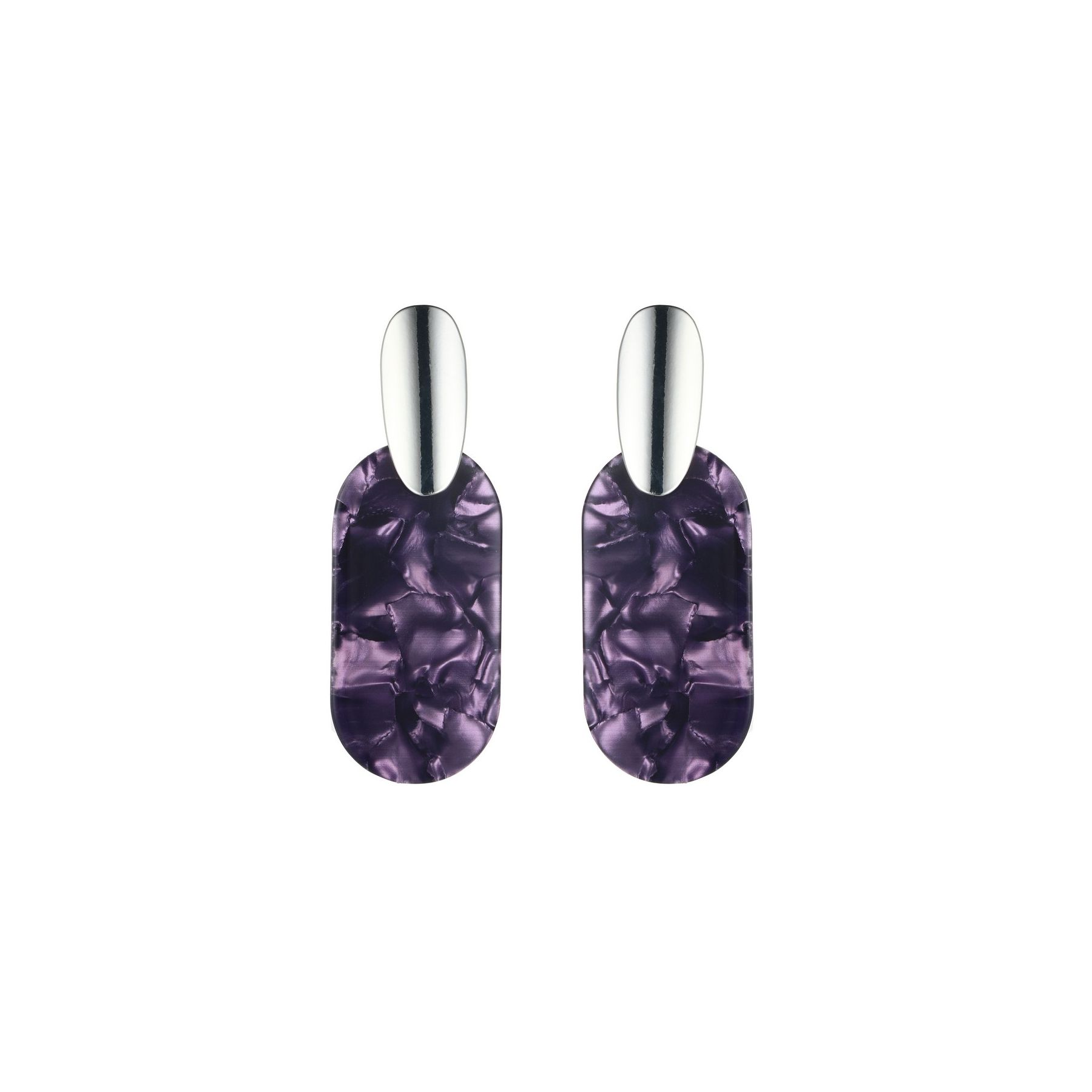 Purple Irridescent Marbled Earrings