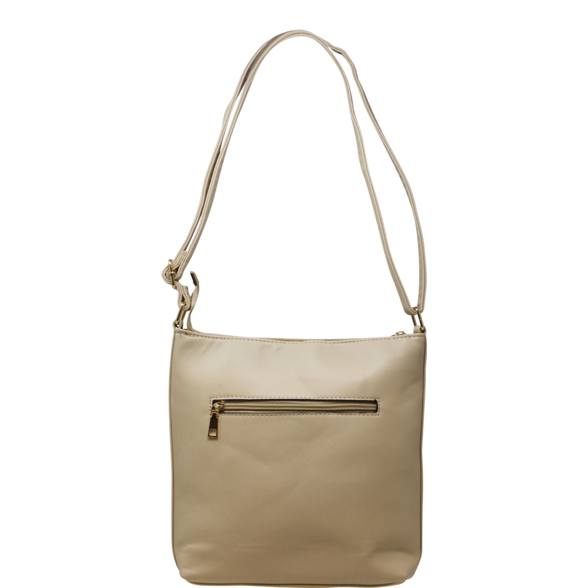 Beige Crossbody Bag with Tassel - Image 3