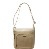 Beige Crossbody Bag with Tassel