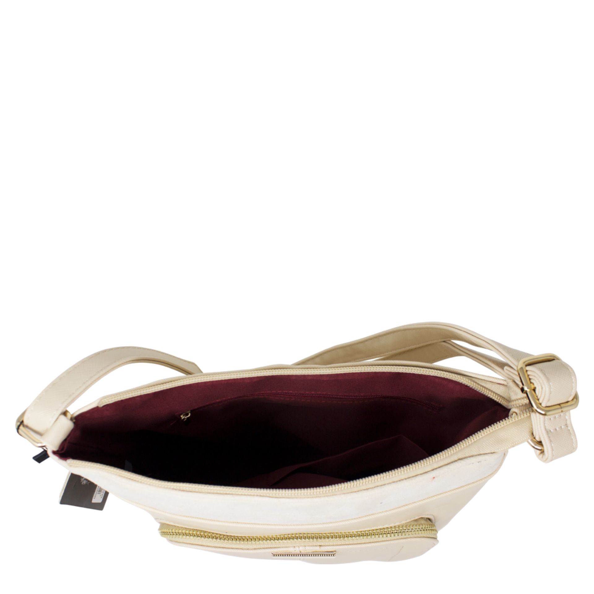Beige Crossbody Bag with Tassel - Image 4