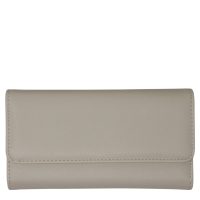 Beige Plain Fold Over Purse