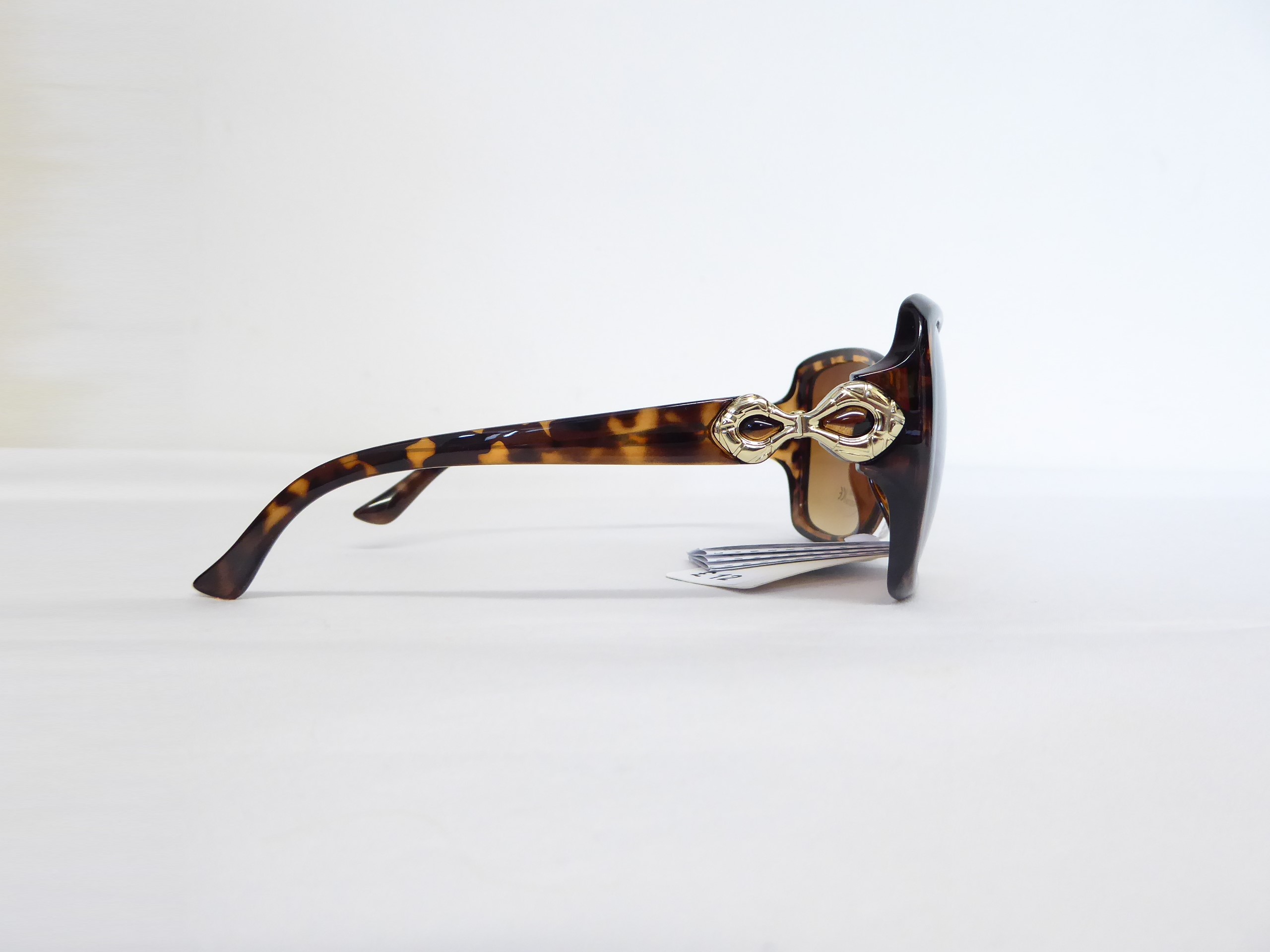 Brown Animal Print with Gold Etched Sunglasses - Image 5