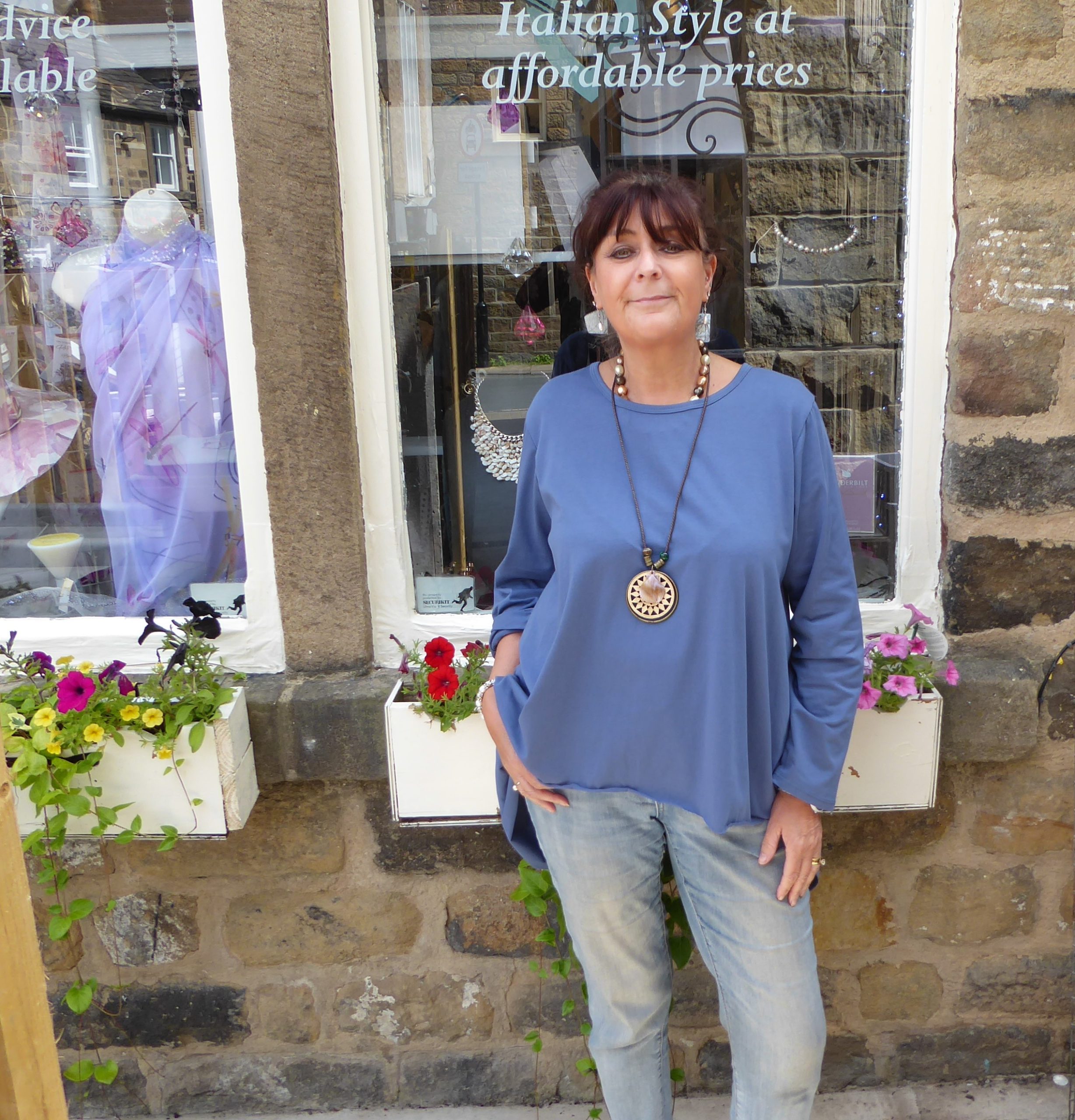 Denim Cotton HiLo Necklace Tunic - Image 3