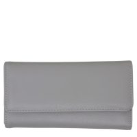 Grey Plain Fold Over Purse