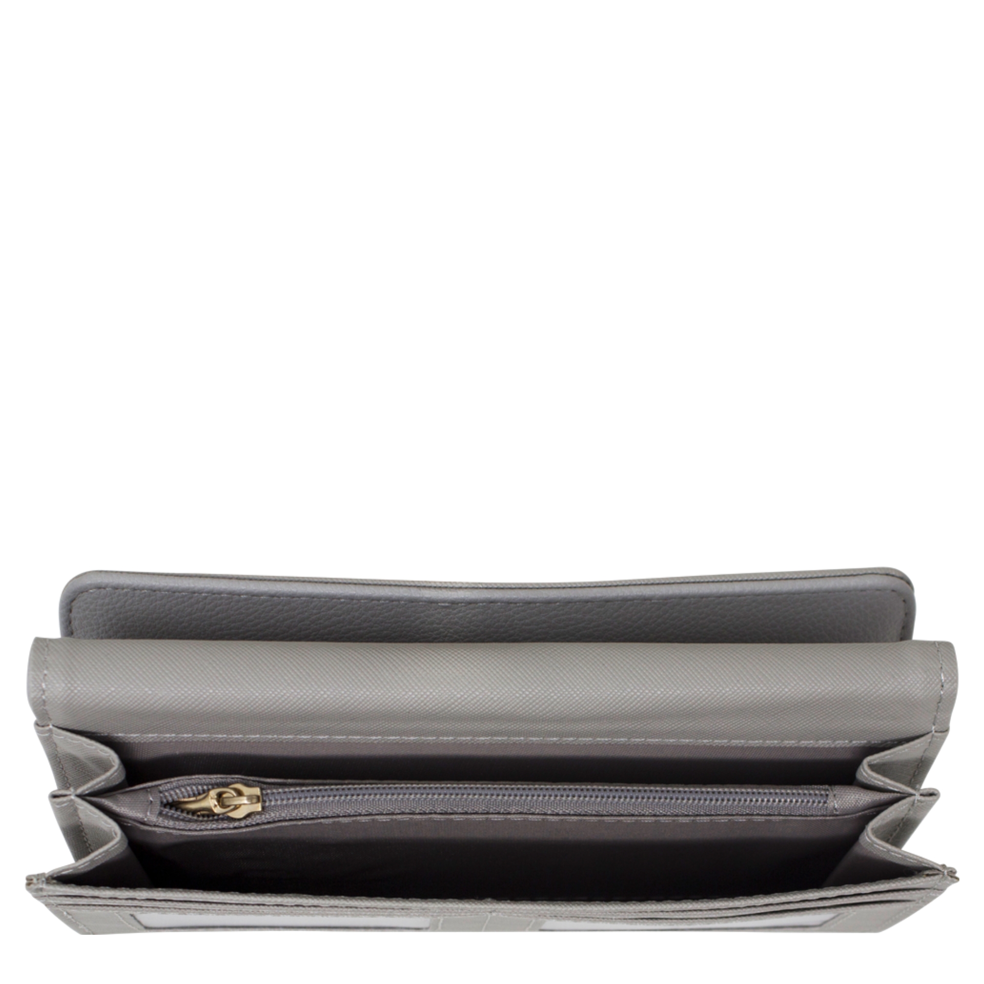 Grey Plain Fold Over Purse - Image 4