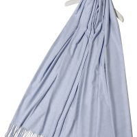 Light Blue Super Soft Plain Pashmina Tassel Scarf