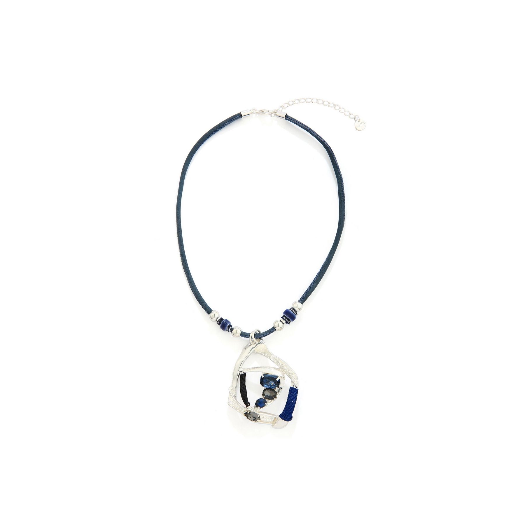 Navy Cord Beaded Necklace - Image 2