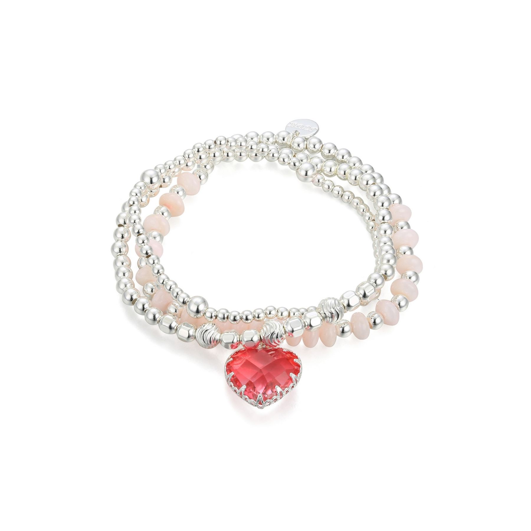 Pink Beaded with Charm Bracelet