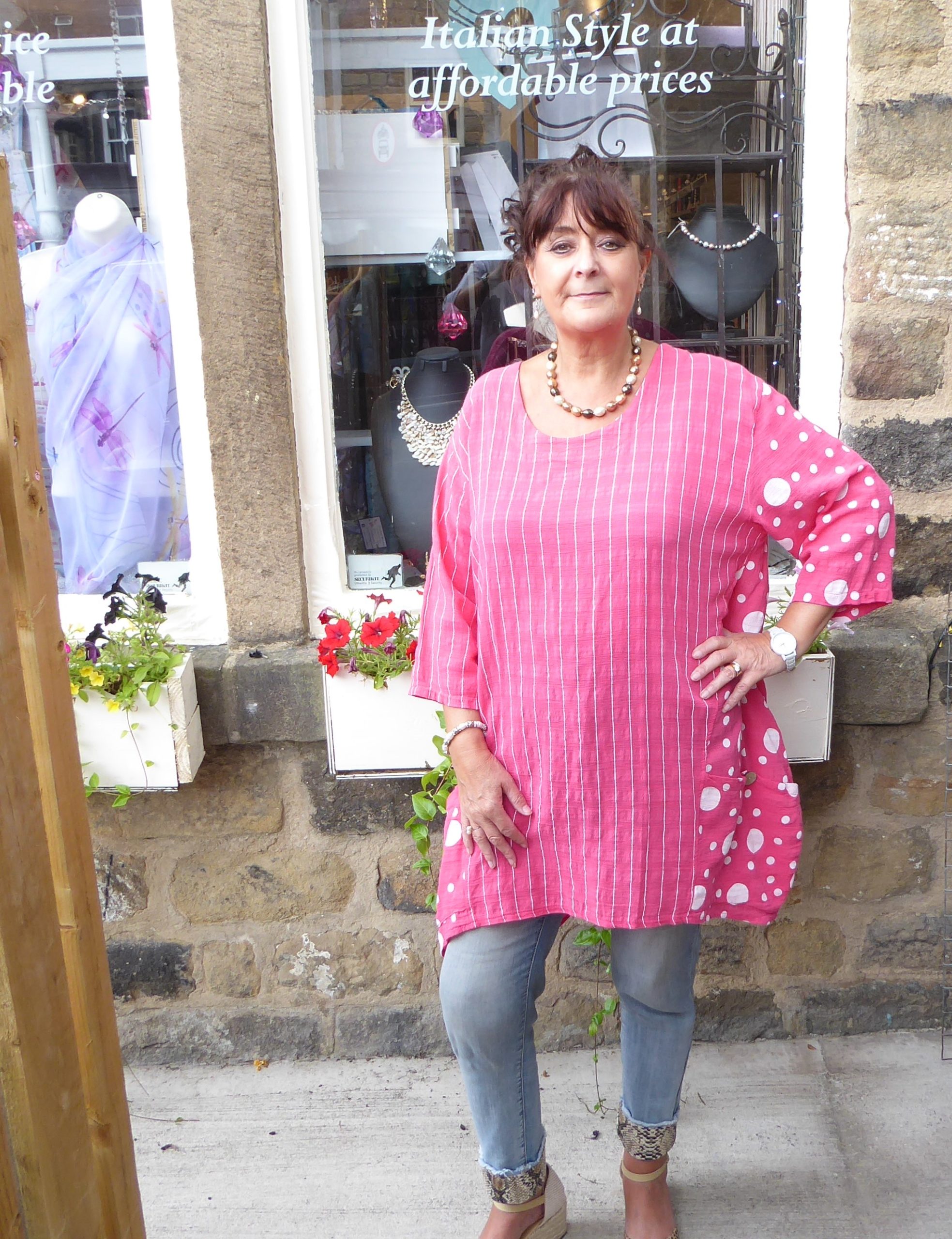 Pink Spot Linen Top - Image 2