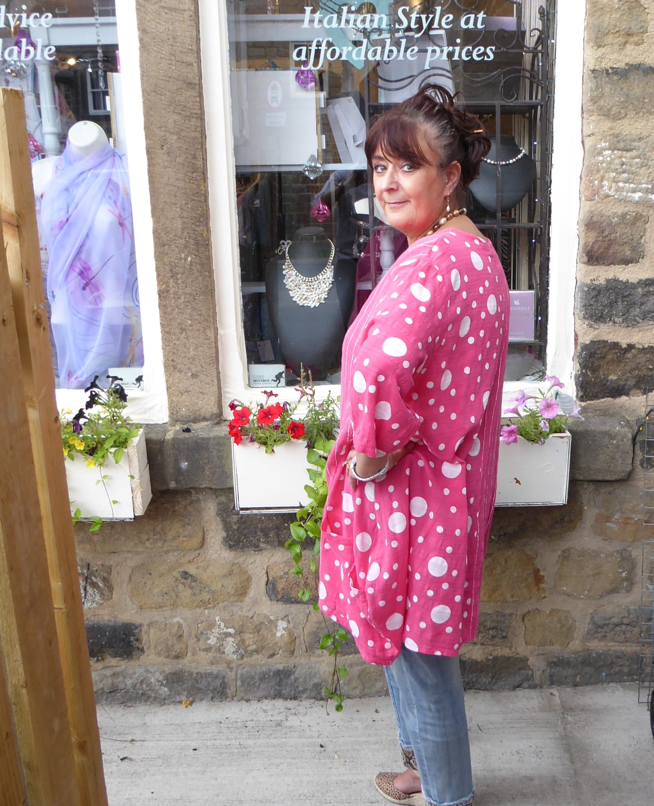 Pink Spot Linen Top - Image 3