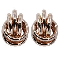 Rose Gold Interlinked Multi Hoop Earrings