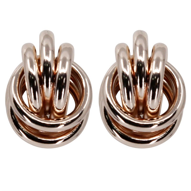 Rose Gold Interlinked Multi Hoop Earrings
