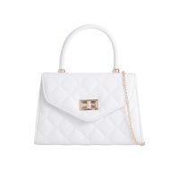 White Textured Quilted Clutch Bag