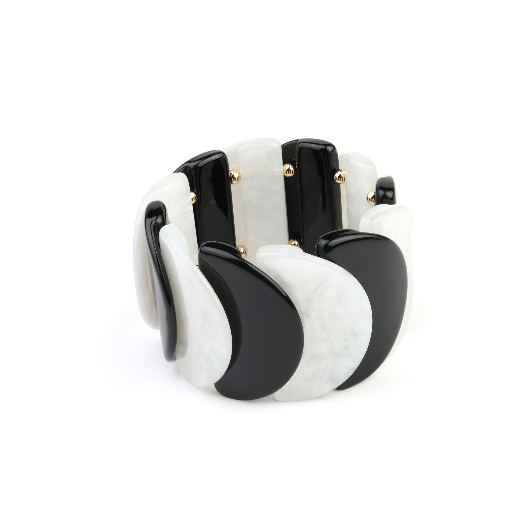 Black and White Circle Disc Bracelet