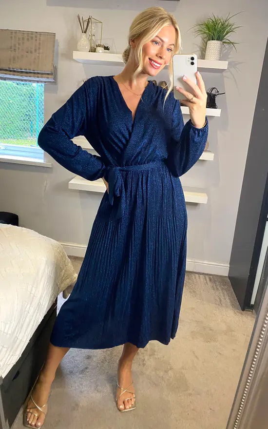 Blue Shimmery Maxi Dress - Image 2