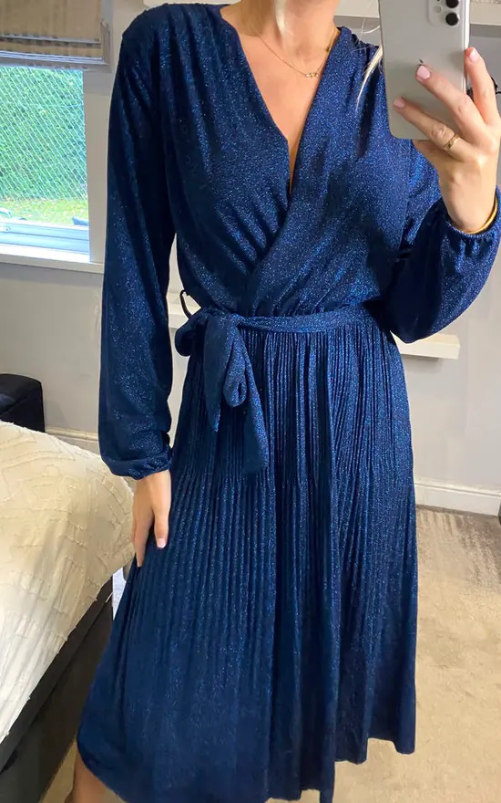 Blue Shimmery Maxi Dress - Image 3