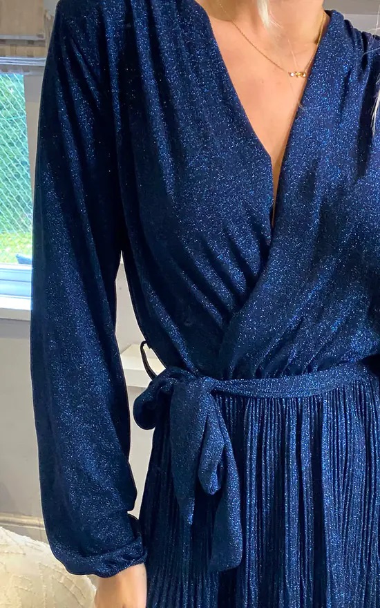 Blue Shimmery Maxi Dress - Image 4