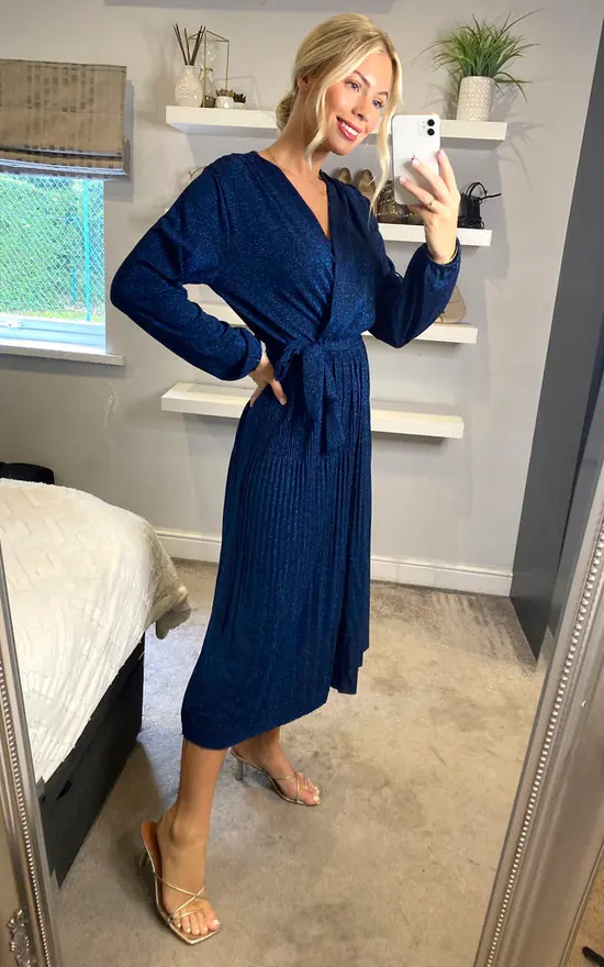Blue Shimmery Maxi Dress - Image 5