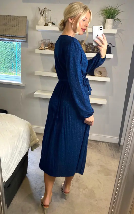 Blue Shimmery Maxi Dress - Image 6