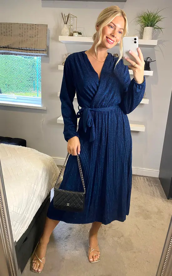 Blue Shimmery Maxi Dress