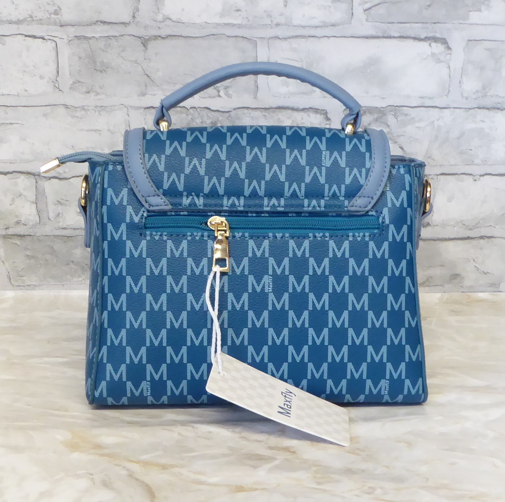 Blue Two Tone Small Handbag - Image 5