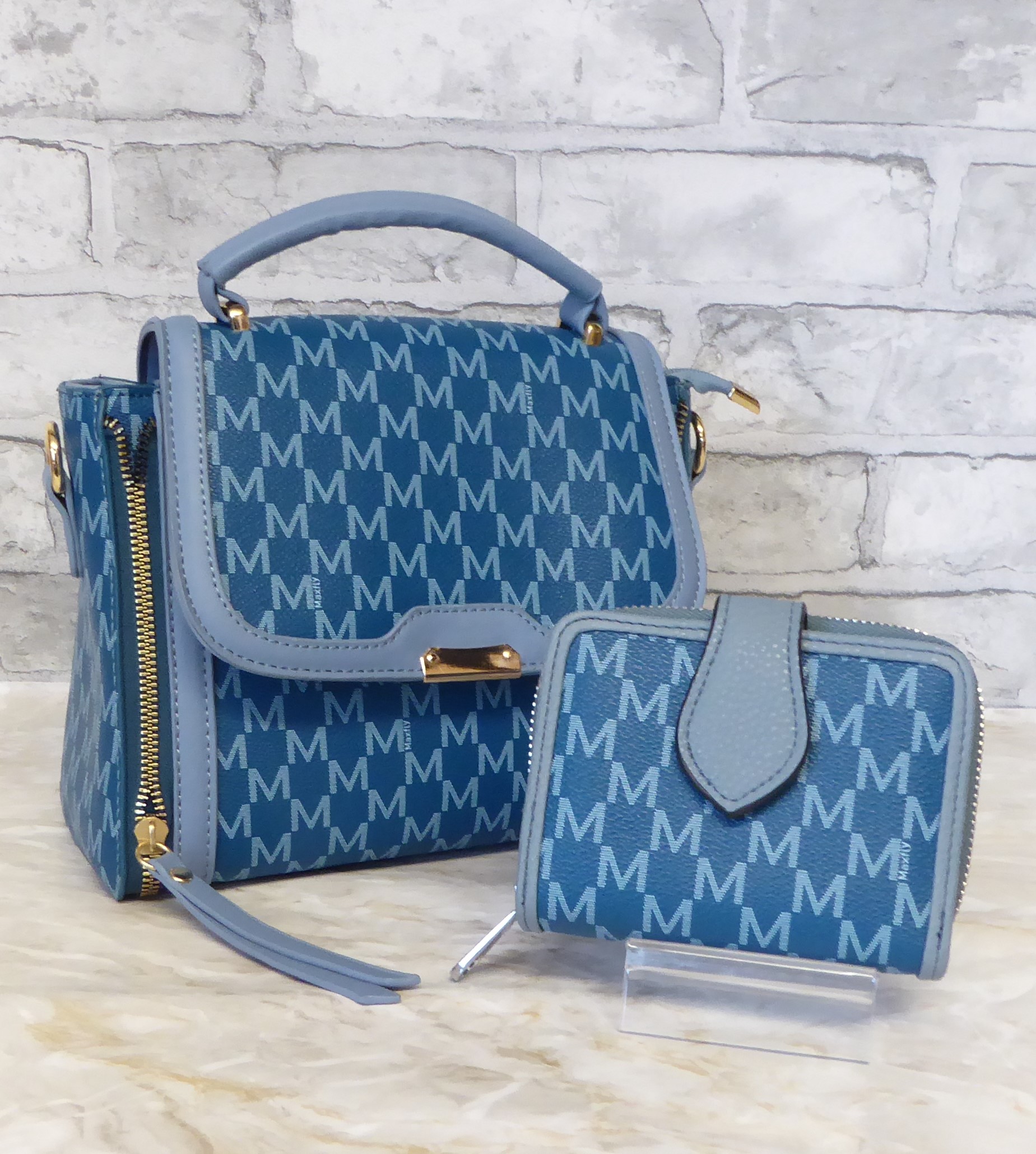 Blue Two Tone Small Handbag - Image 2