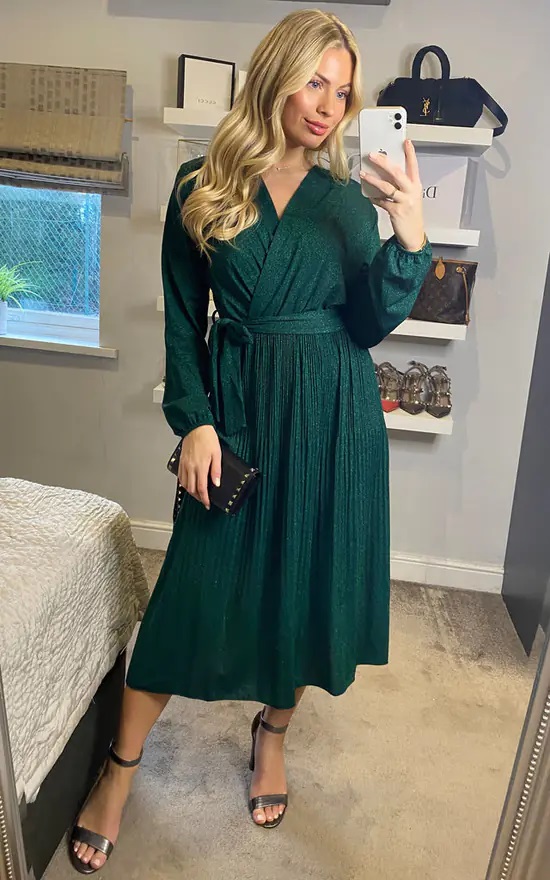 Green Shimmery Maxi Dress - Image 2