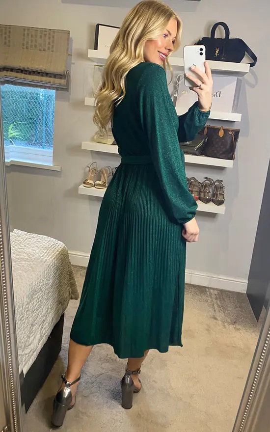 Green Shimmery Maxi Dress - Image 5