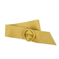 Shiny Leather Circle Buckle Belts
