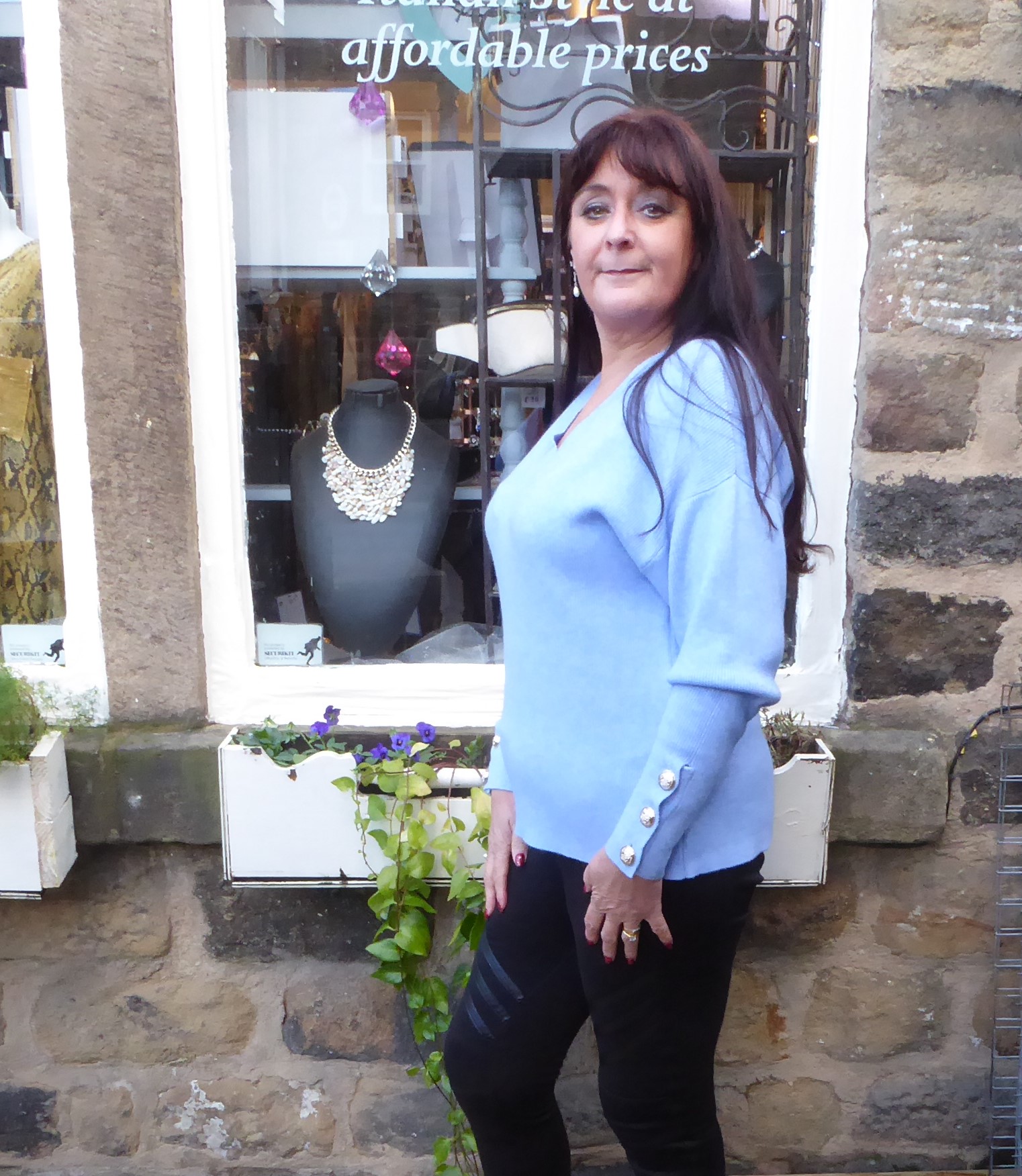 Gold Button V Knit Jumper - Image 4