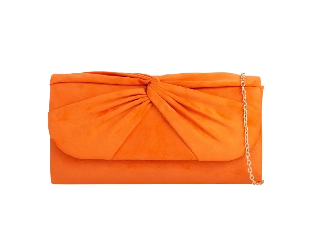 Suedette Bow Clutch Bags