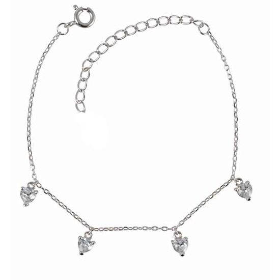 925 Silver Heart Charm Bracelet