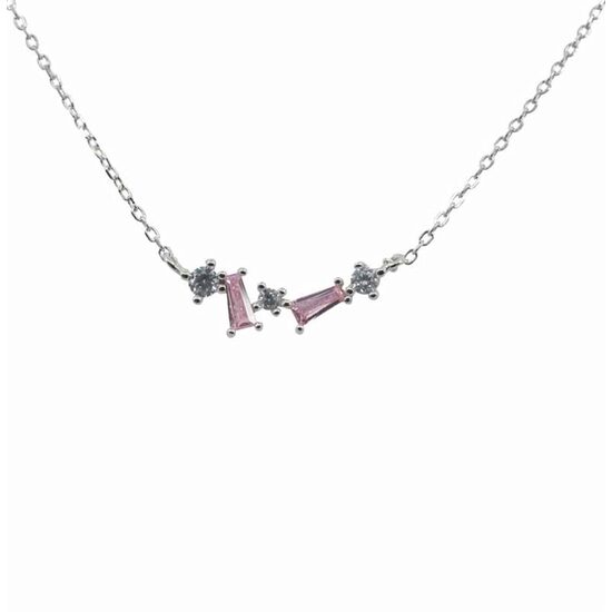 925 Silver and Rose CZ Necklace