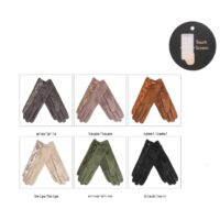 Snakeskin Button Suedette Gloves