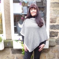 Dogtooth Buttoned Multi-Wear Poncho
