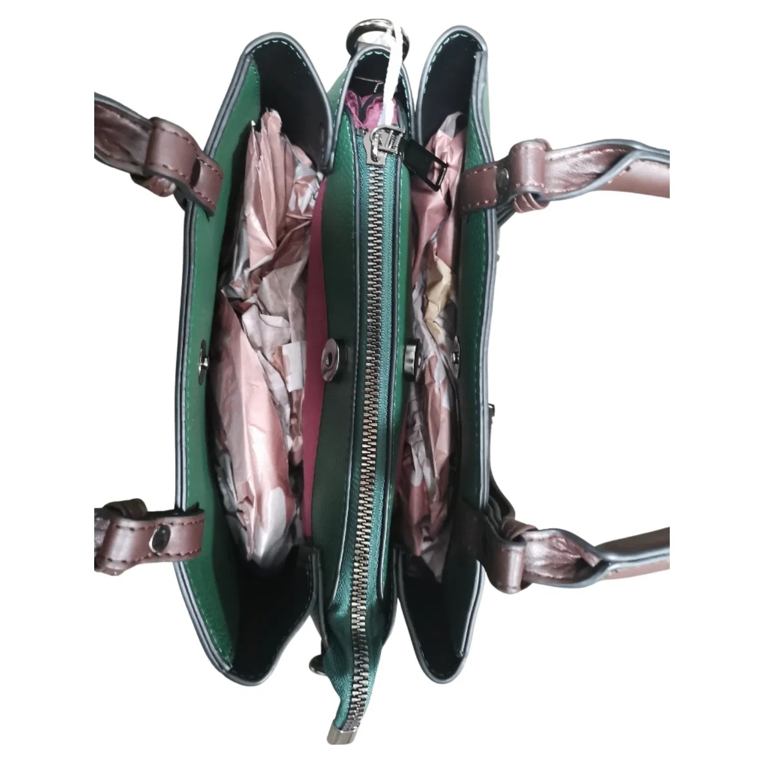 Green and Brown Handbag - Image 2