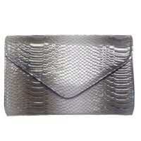 Patent Snakeskin Envelope Clutch Bag