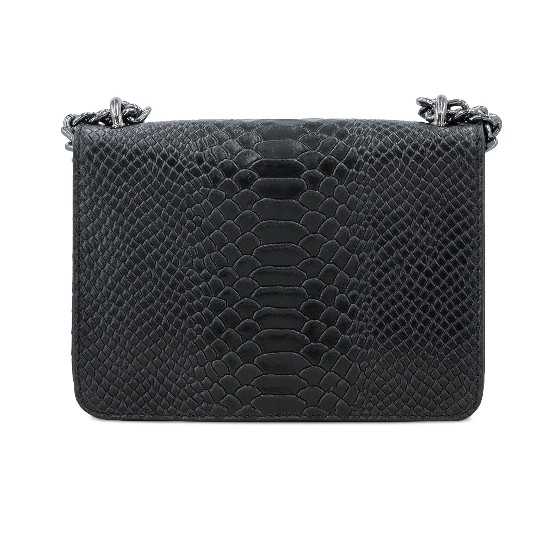 Brown Snakeskin Leather Bag - Image 3