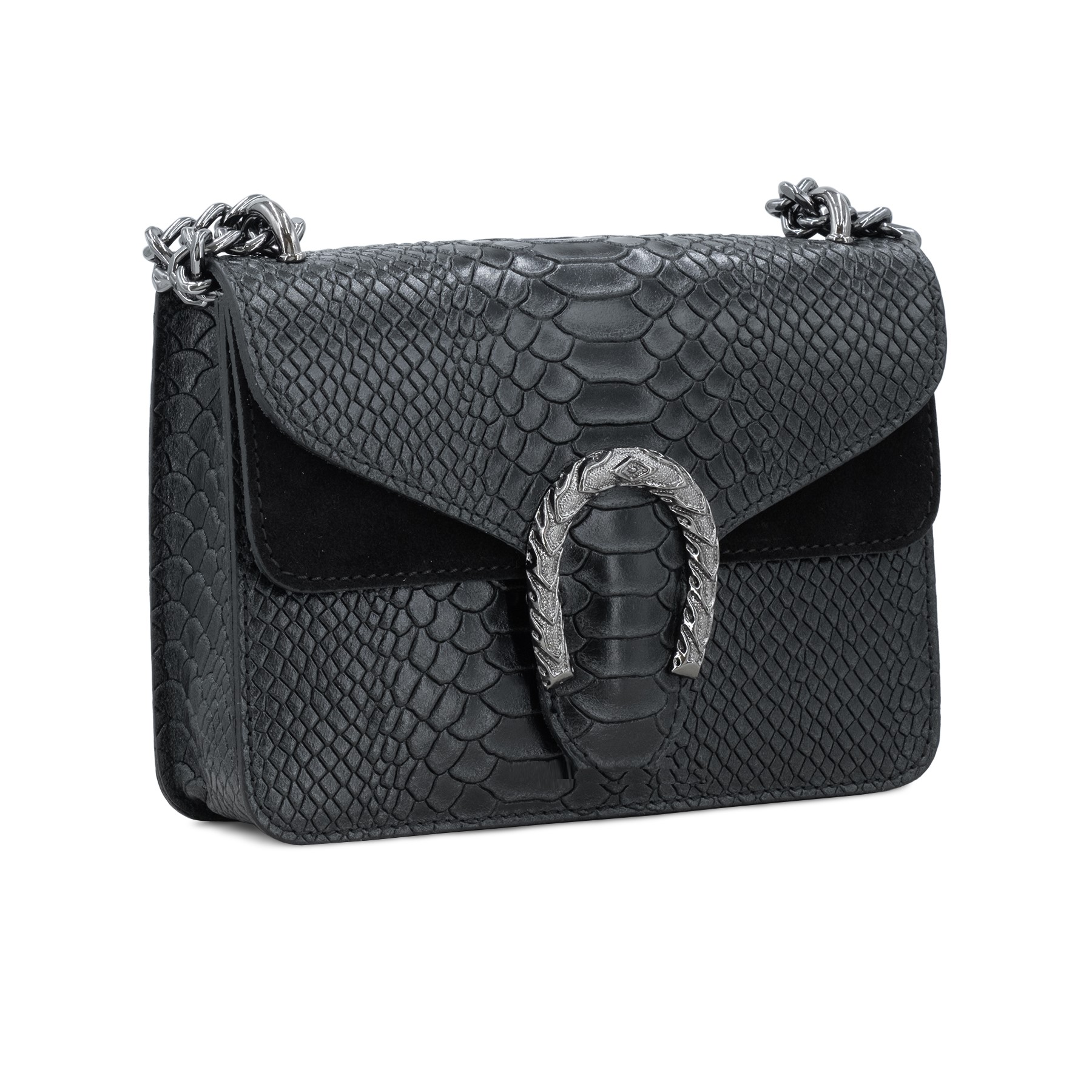 Brown Snakeskin Leather Bag - Image 4