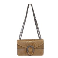 Light Brown Snakeskin Leather Bag ne