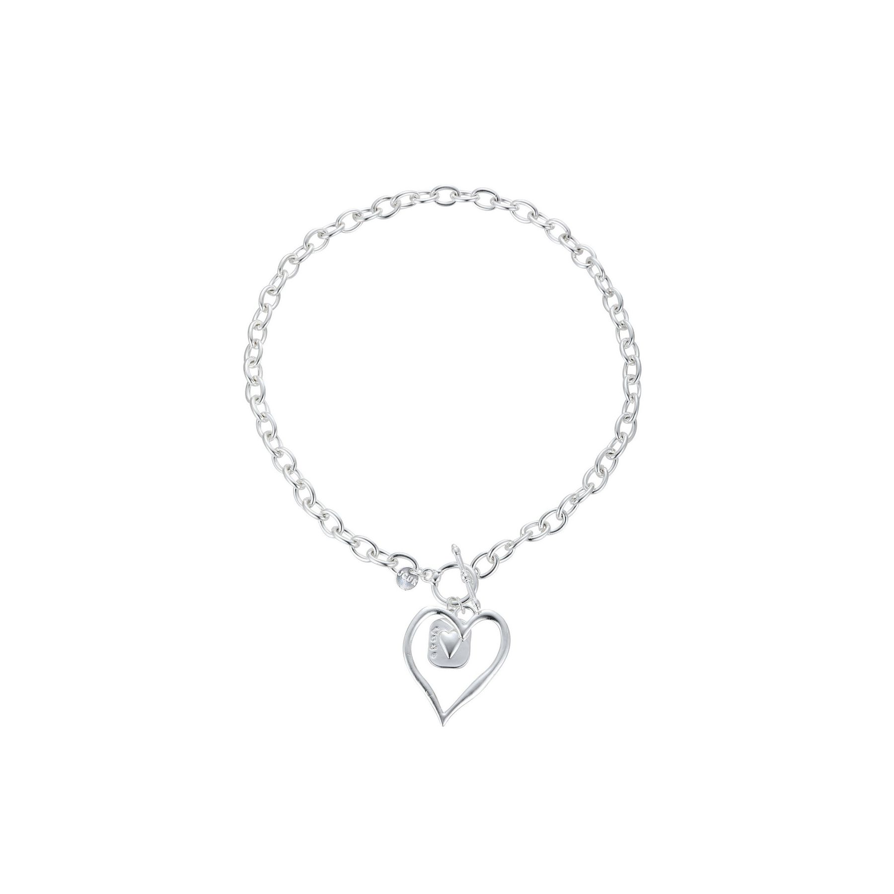 Silver Heart and Charm Necklace - Image 2