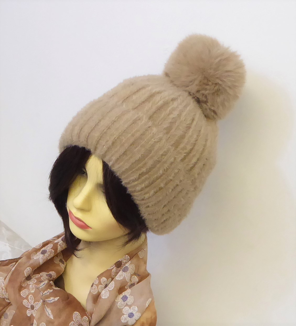 Supersoft Fluffy Pompom Hat - Image 2