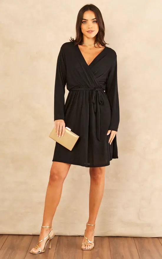 Black Shimmer Sparkle Midi Dress - Image 8
