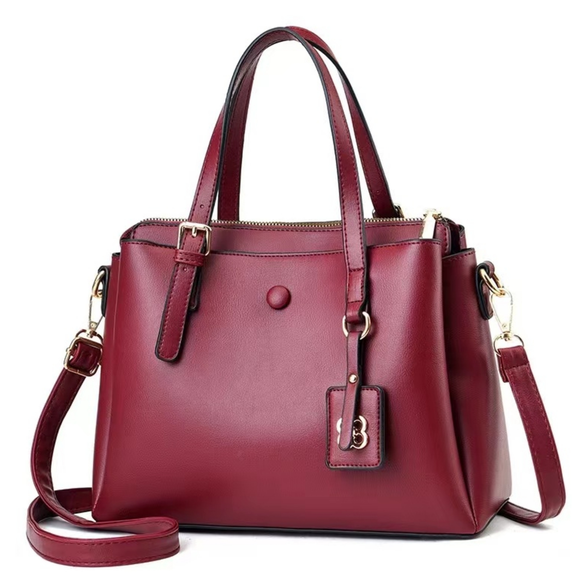 Burgundy Mono Tone Handbag