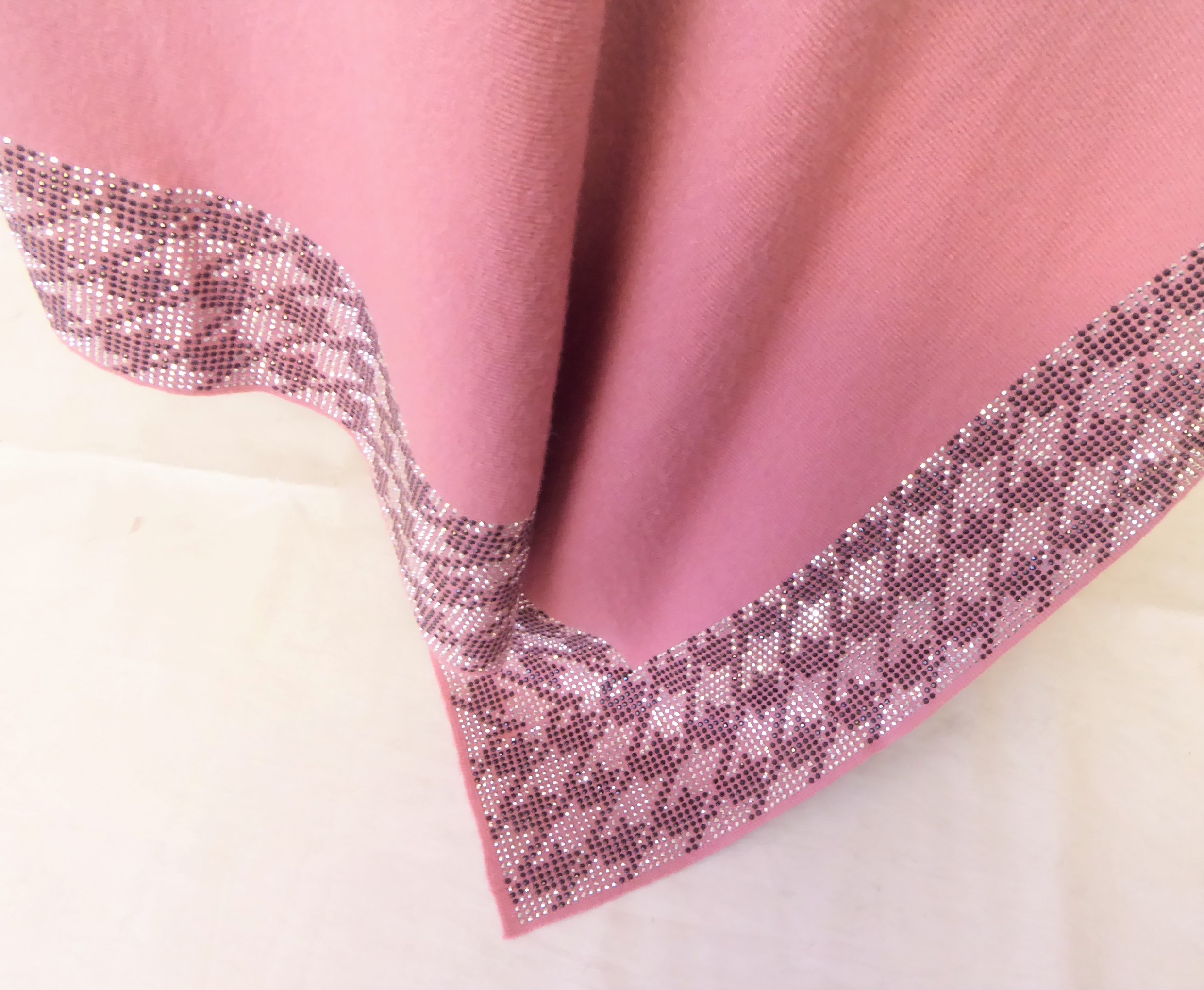 Dusky Pink Diamante Soft Knit Poncho - Image 2