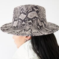Grey Snakeskin Fedora Hat